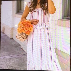 MISA  Los Angeles Idonia striped Midi dress. NWT